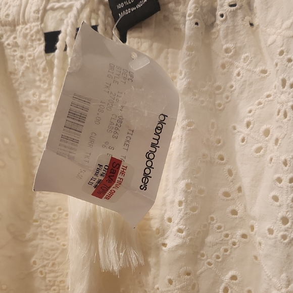 Karen Kane White Flutter Sleeve Blouse with Tie Front - Picture 5 of 6